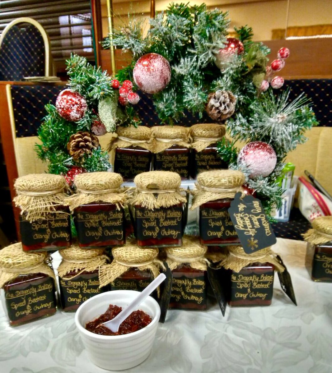 BakeryDragonfly's tweet photo. Millionaire Teaser stack, chutneys &amp; muffins ready for display at tomorrow’s wedding fayre @newcravenhall @Bridalmarketltd https://t.co/zS7ZvLnHYH