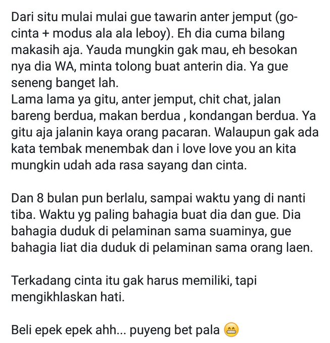 Kisah cinta driver ojek online dengan customer-nya