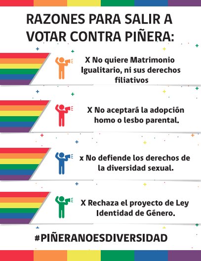 AlonsoPMS's tweet photo. Porque #PiñeraNoEsDiversidad y su equipo no está con nuestros derechos:
#MatrimonioIgualitario
#LeyDeIdentidadDeGénero

¡Todxs, tod@s y #TodosContraelGuiña!

@acciongay @movilh @IgualesChile https://t.co/sTRryfFUFC