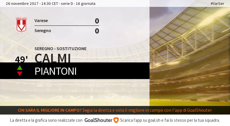 VareseC's tweet photo. 49' #VarSer 0-0: @SeregnoCalcio effettua un cambio. Entra Calmi al posto di Piantoni. https://t.co/r63U1rtbFG https://t.co/AKL0E9PmDm