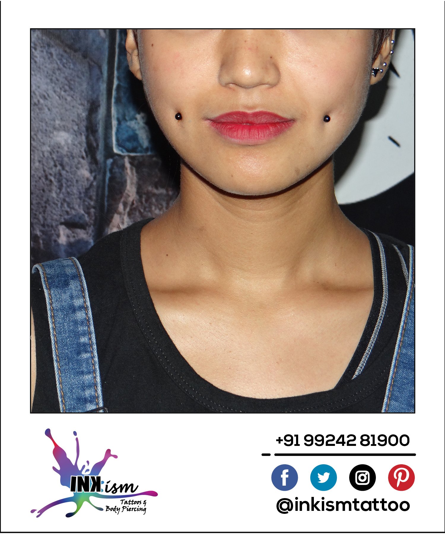 Back Dimple Piercing With Tattoo