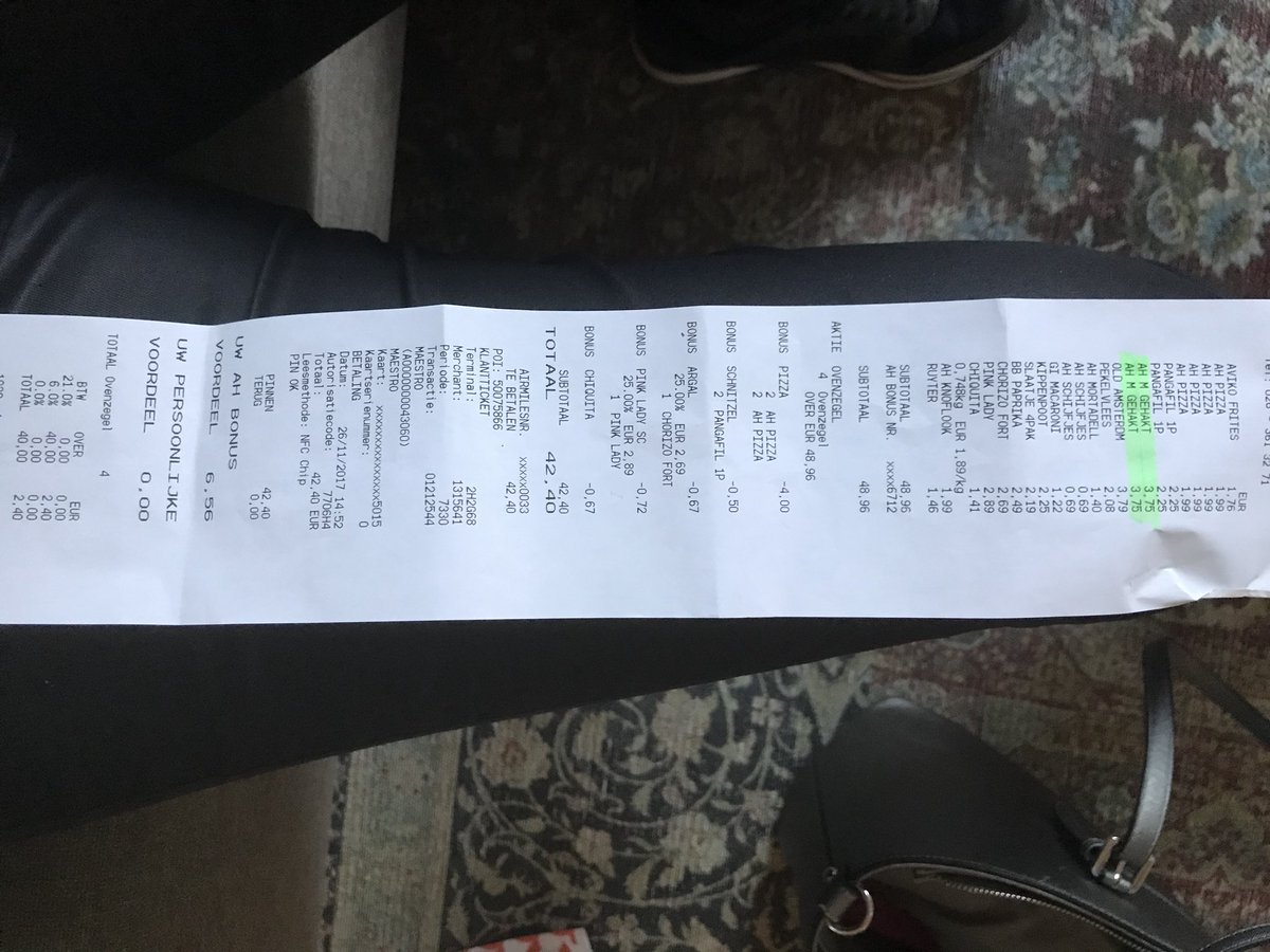 Het is ook altijd raak! Korting op etiket wordt niet op de kassabon vermeld! Aaargh. #benweerbelazerd #ah <a href="/albertheijn/">Albert Heijn</a>
