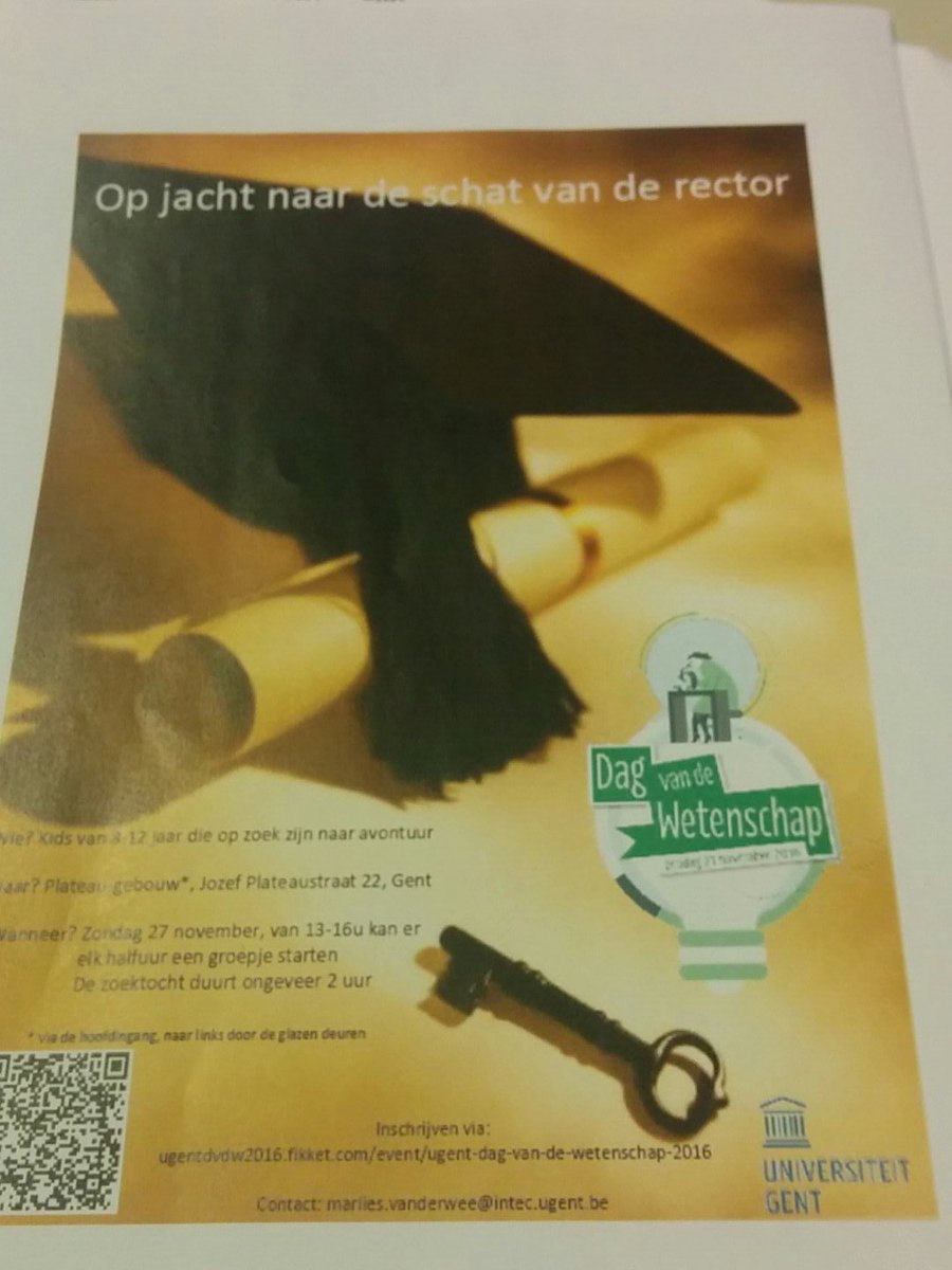 fongenae's tweet photo. Met de @TechLadiesGhent deden we weer heel wat kindjes jagen op de schat van de rector vandaag :-) #STEM #dagvandewetenschap #DVDW2017 @IDLabResearch @ugent_fea https://t.co/vW3vV7ORkR
