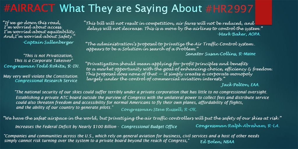 atc_united's tweet photo. Here is what the Well Informed have to say on ATC "Privatization", feel free to Share!

#AIRRACT #HR2997 #ATCNotForSale #DontPrivatizeOurSkies #ModernizeNotPrivatize https://t.co/H7Mn7QaRVV