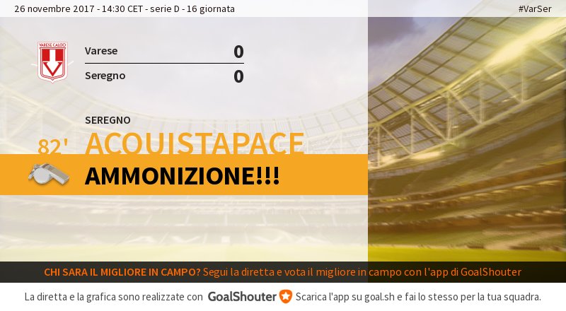 VareseC's tweet photo. 82' #VarSer 0-0: Acquistapace (@SeregnoCalcio) viene ammonito https://t.co/r63U1rtbFG https://t.co/RkOQdQZOTN