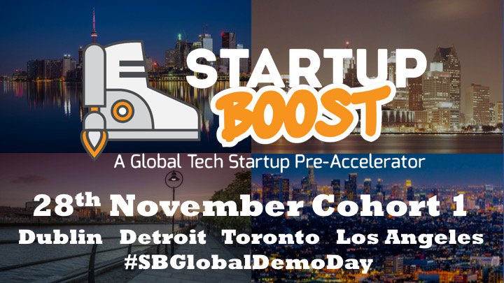 FoundersBoost's tweet photo. It's only 2 more sleeps until our first ever Global #DemoDay taking place in #Dublin, #Detroit, #Toronto &amp; #LosAngeles! Find out all about our early stage #tech #startup program  #StartupBoost a Global #preaccelerator at https://t.co/sFNbYzJf49 #SBGlobalDemoDay https://t.co/Ux2aK6qBXi