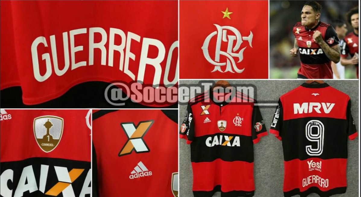 SoccerTeam___'s tweet photo. Camiseta titular Flamengo 2017/18. Nº 9, GUERRERO+ parches. Envios a todo el mundo, todas las tallas, consultas por INBOX https://t.co/r6YjmyLqUg