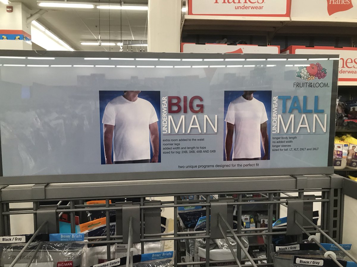 HankMorse's tweet photo. Hey @Kmart Can you please put the #FatGuy underwear in with the #RegularSize? Does it need it’s own kiosk? #FatIsntContagious @lorenandwally @1057WROR https://t.co/pizWZyl0kA
