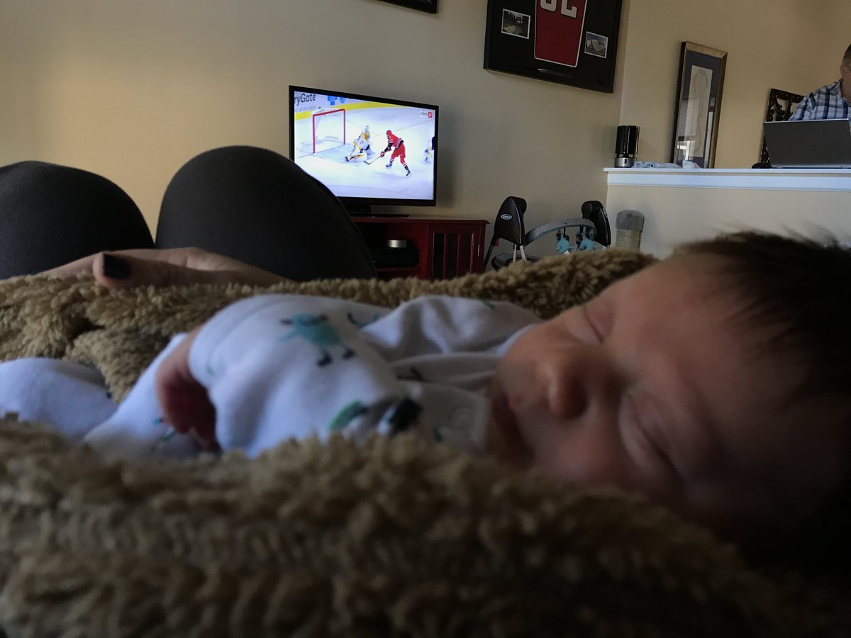 tceisen's tweet photo. @NHLCanes newest fan watching the game against Nashville. #Redvolution https://t.co/nBz40Zde6O