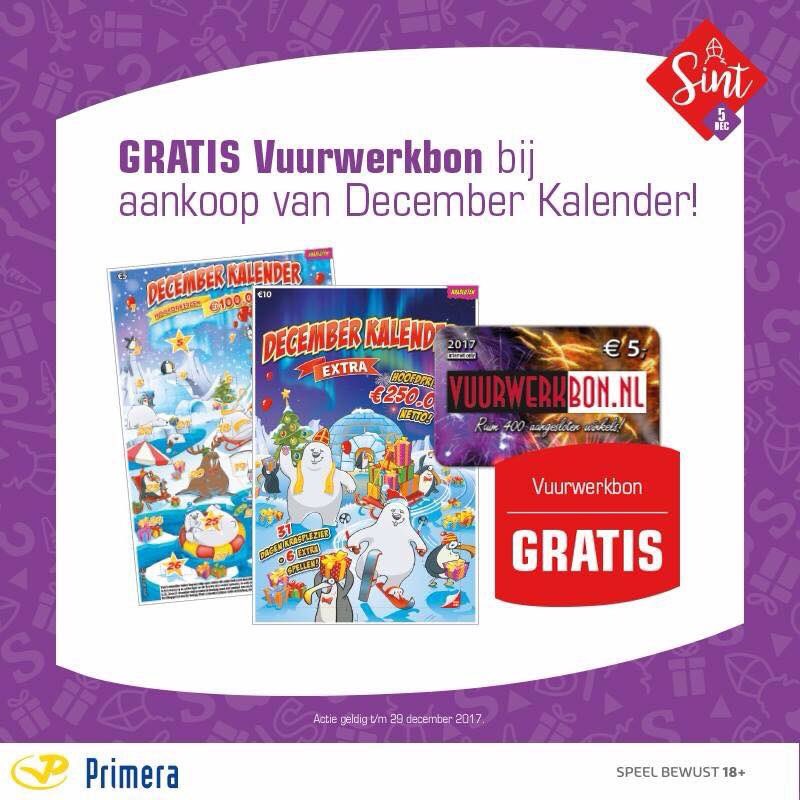 Gratis vuurwerkbon bij aankoop van een December Kalender! Dat wordt weer druk komende week!
