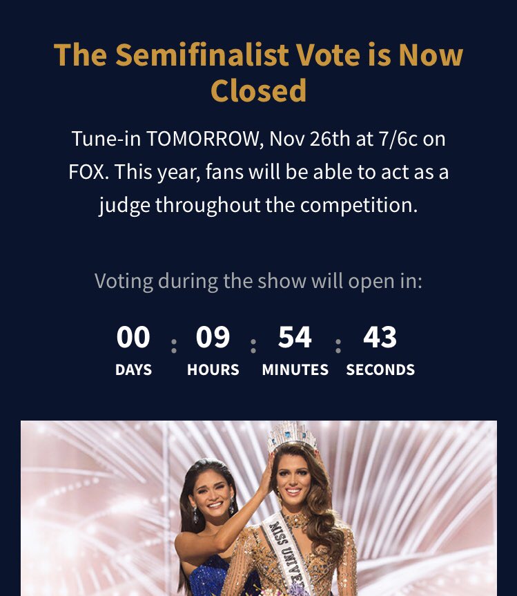 kititos_tino29's tweet photo. Atención!!! Alisten sus motores para al rato empezar a votar por Denisse Franco durante la trasmision del este es el tiempo que falta #MissUniverse #Mexico https://t.co/Rjt07nzVtY