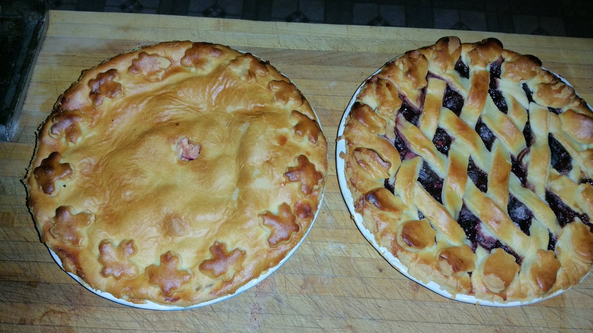 RealDanielCohn's tweet photo. Onion pie, apple, cranberry, blueberry pie, and cherry pie. #showmeyourbird #thanksgiving https://t.co/MQqKcTAZic