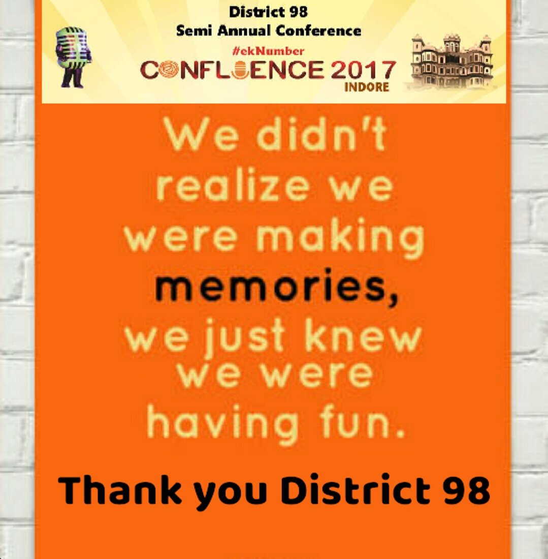Indore2017's tweet photo. Dreams, Passion,Actions, Executions, Learning, Winners 

Thank you everyone for participating in Confluence 2017 @ #ekNumber Indore!
Congratulations to the winners
Evaluation : Pramod Mohandas
Humorous Speech Contest:Nikhil Salvi

Signing off
Surabhi Shah
PR Chair
Confluence 2017 https://t.co/LWfn9CQJuV