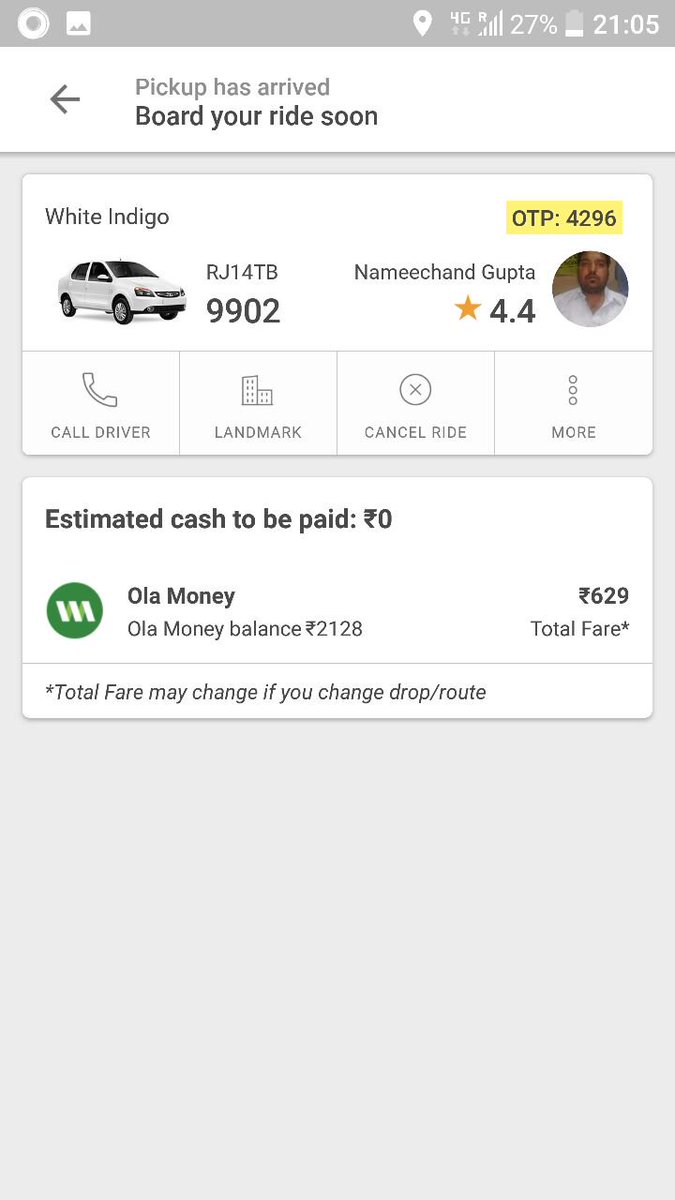 shadab_08's tweet image. @Olacabs I booked cab from Jaipur to chomu(30 km). Estimated amount was 629. When I called the driver,  he said I will not go in that fare. Rather he asked me to cancel and pay 1000 personally to him if I want to go. Happened twice in two days. #olabadservice #wasteoftime