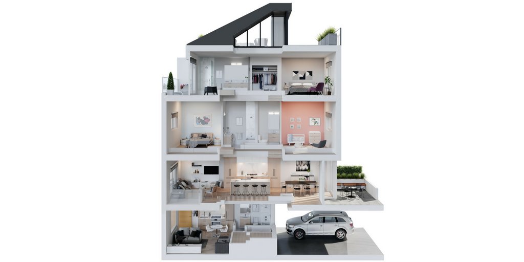 creodevelopment's tweet photo. The sky is the limit with Townhome C. // One of our most versatile floor plans designed by @shapearch_ allows you 4 floors of luxury living and the convenience of having a lock-off suite with its own private entrance. #MeetTheMorrison #LonsdaleLiving #architecture https://t.co/b3klmhAWMF