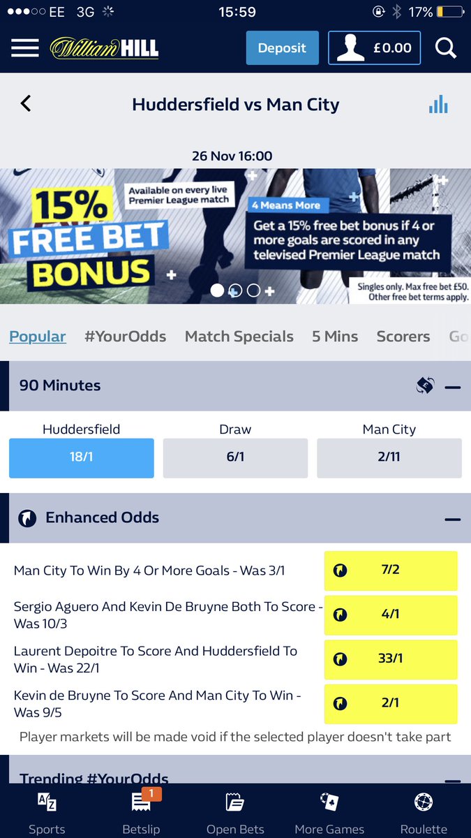 SGhazza's tweet photo. When Huddersfield are 18/1 to win, but 16/1 for BTTS and win.. Makes no sense @WilliamHill #biggestconman https://t.co/J1JxmUQMFL