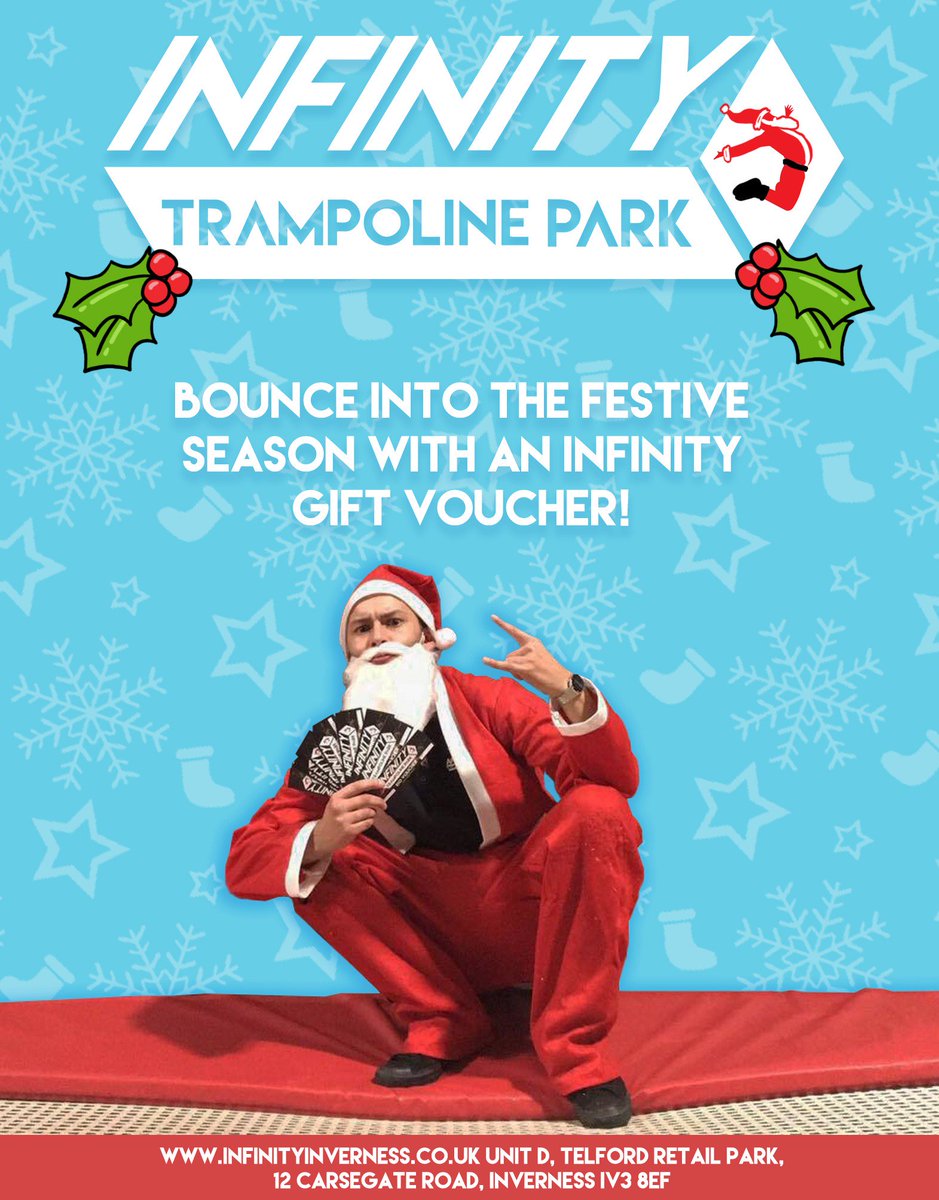 InfinityTPINV's tweet image. Why not bounce into the festive season in style this year? Our gift vouchers are the perfect gift to top of your Christmas stockings :D

Be sure to grab yours! 

#Christmas #giftvouchers #trampolines #inverness