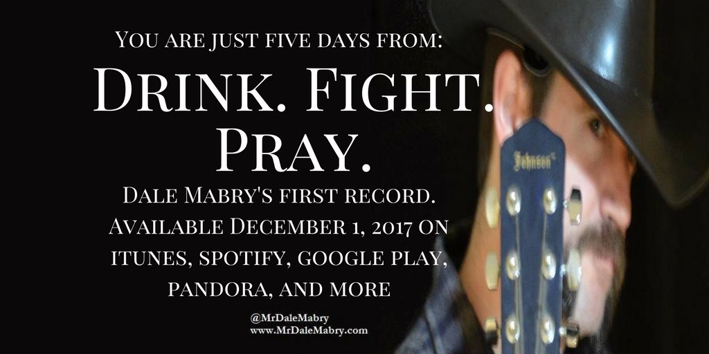 MrDaleMabry's tweet photo. #DaleMabry #drink #fight #pray #DrinkFightPray #CountryAlbum #NewRelease #NewRelease2017 #CountryMusic #RealCountryMusic #KeepItCountry #Redneck #RedneckPride #RedneckNation #RedneckMusic #maga #magamusic #NewReleaseFriday https://t.co/cnCHLvnctQ