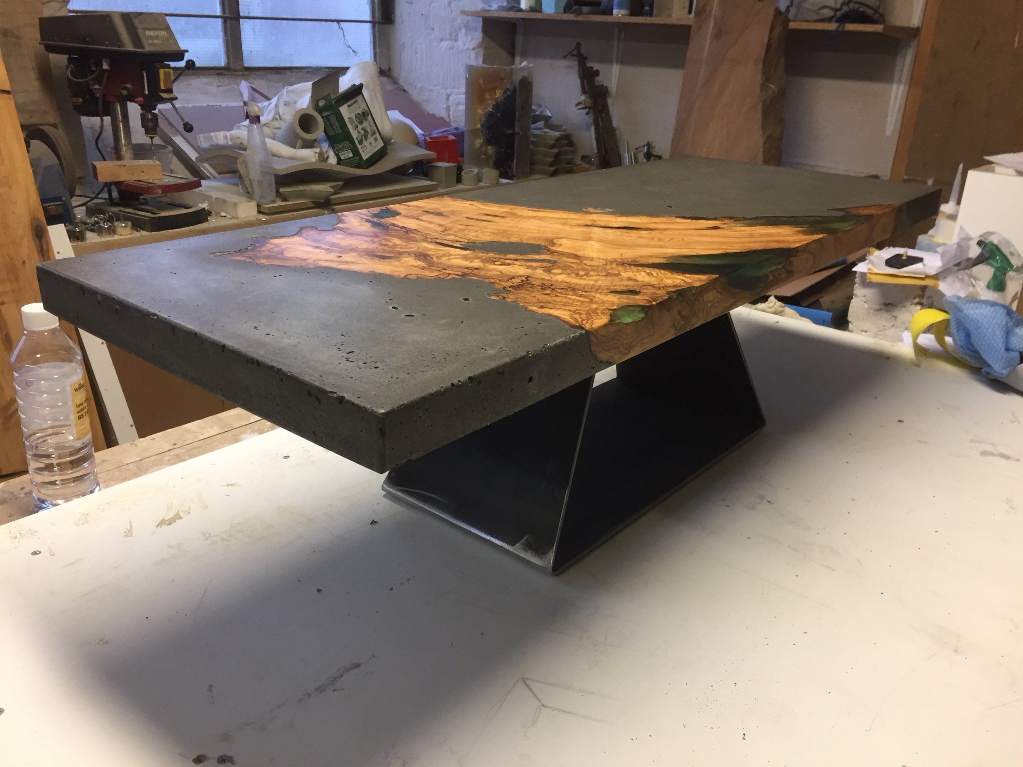 Concrete resin on sale coffee table