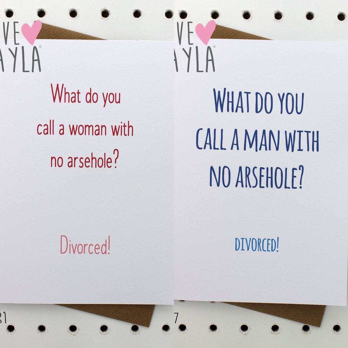 LoveLaylaDesign's tweet photo. DIVORCED #lovelayla #funny #funnycard #greetingscard #showusyourlove #divorce #divorcecards #breakupcards https://t.co/aecxzwra26
