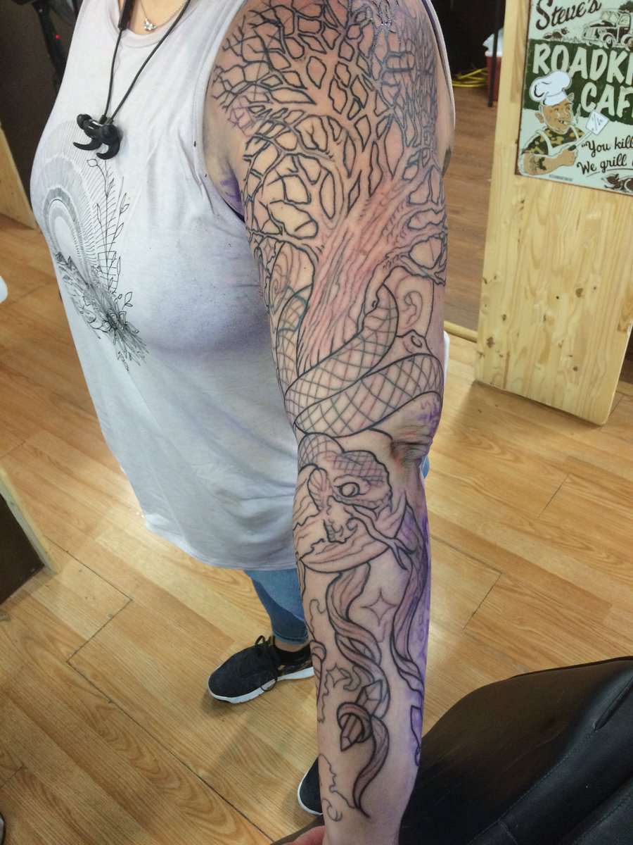 Zobeltattoo's tweet photo. Thanks Jackie!#sketch #design #tattoo #sleeve #design #snake #tree #galaxy #space #planets #Yggdrasil #worldtree #treeoflife #celestialtree https://t.co/AUrQR03tdD