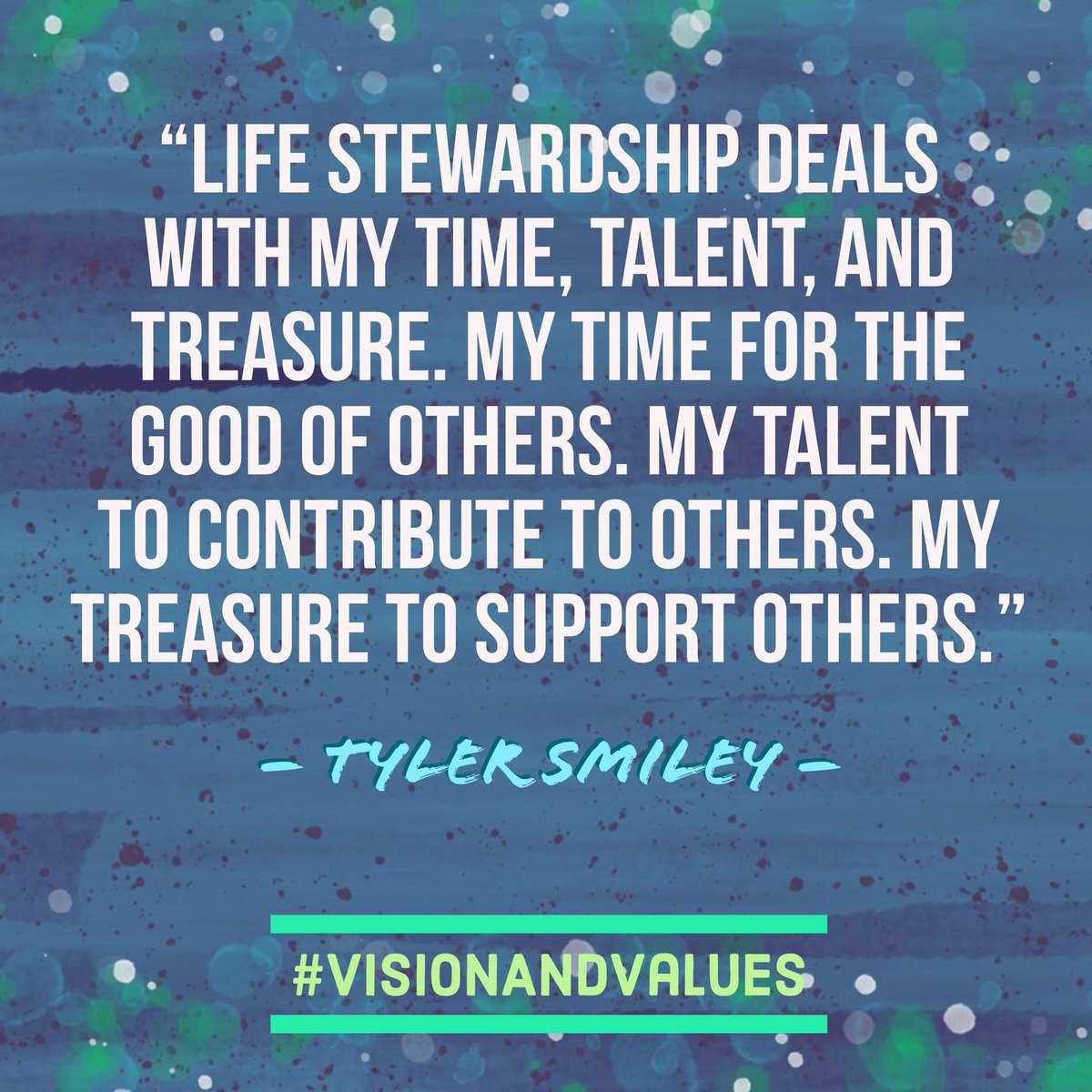 LakewoodLife's tweet photo. “Life stewardship deals with my time, talent, and treasure. My time for the good of others. My talent to contribute to others. My treasure to support others.”
– Tyler Smiley
#LifeStewardship
#VisionsAndValues https://t.co/dFr3kw2xsN