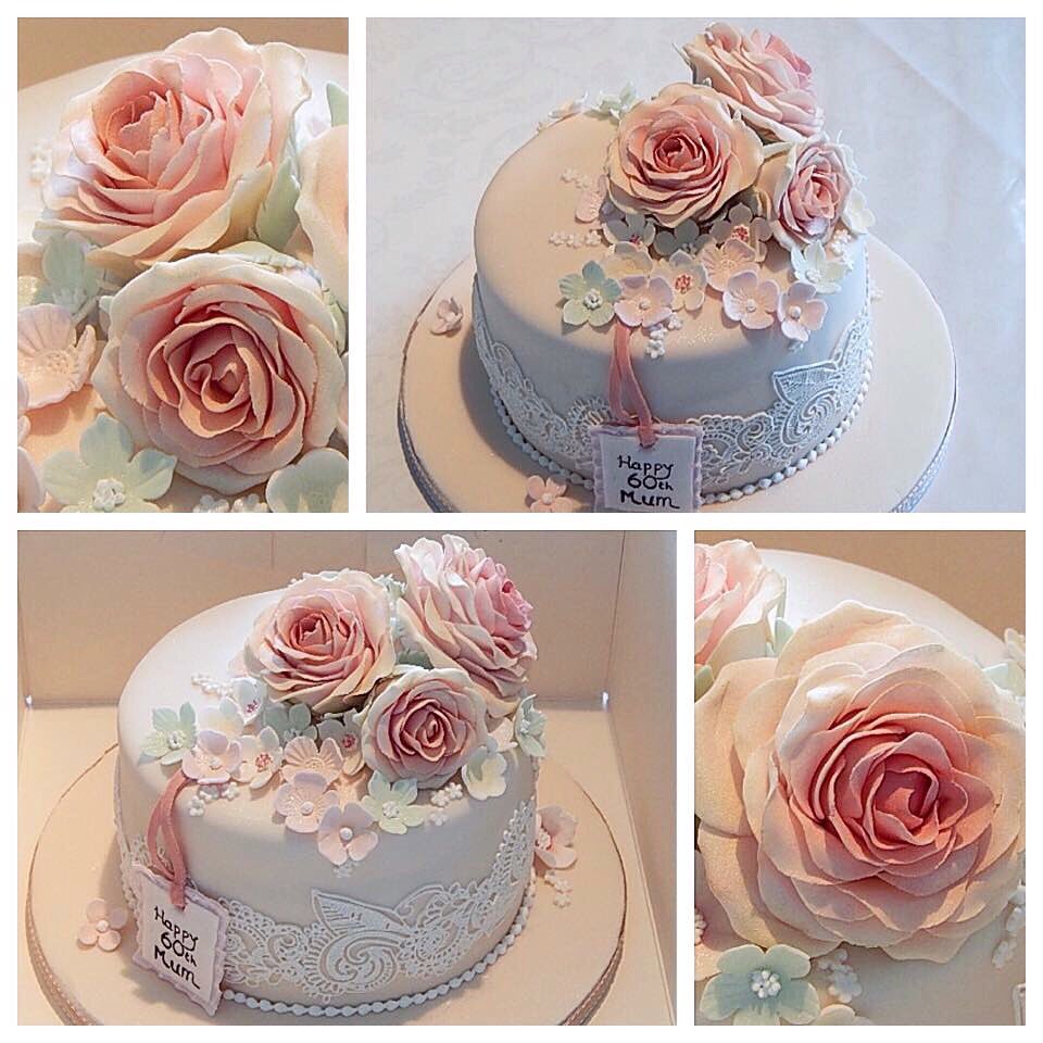 Sharing my favourite cake for #NationalCakeDay.
Vintage rose birthday cake - 
I loved the combination of the dusky pink roses and pastel blossoms with that design of cake lace.
#cake #Dorset