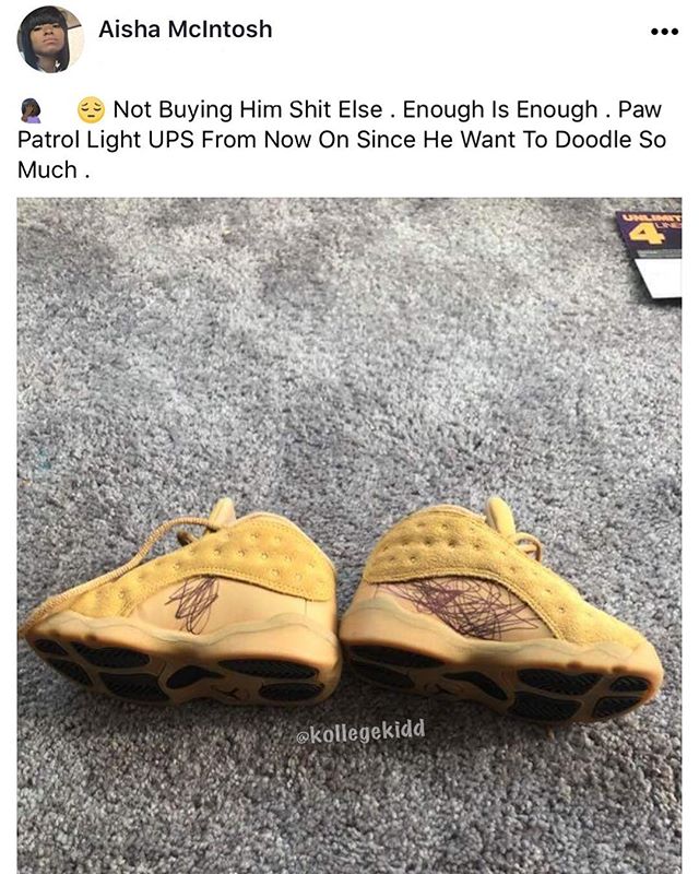 ParadymMusicGrp's tweet photo. damn 😂💀 #jordan13s #retro13s #wheat13s https://t.co/S7mQlddRKi