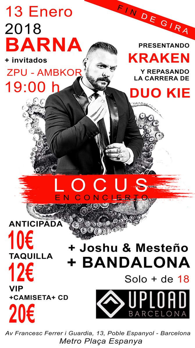 FrasesDeLocus's tweet photo. ¿Ya tienes tu entrada para el final de gira de Kraken? Que no te lo cuenten macho...!!! https://t.co/z9Hpx0aDKe