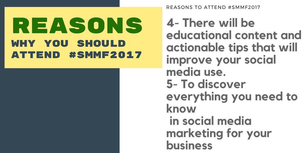 Alkhan_bh's tweet photo. Reasons why you should attend #SMMF2017 if you are using #socialmedia .
@Ithmaarbankbh
@ALAYAM
@smcbahrain
#منتدى_رواد_الإعلام_الاجتماعي
#SDGsBahrain #SDGSMC
#startupbahrain
#SMC #SMCBH #SMCBAHRAIN
#SMMF #Bahrain https://t.co/SMHHGGg2MO