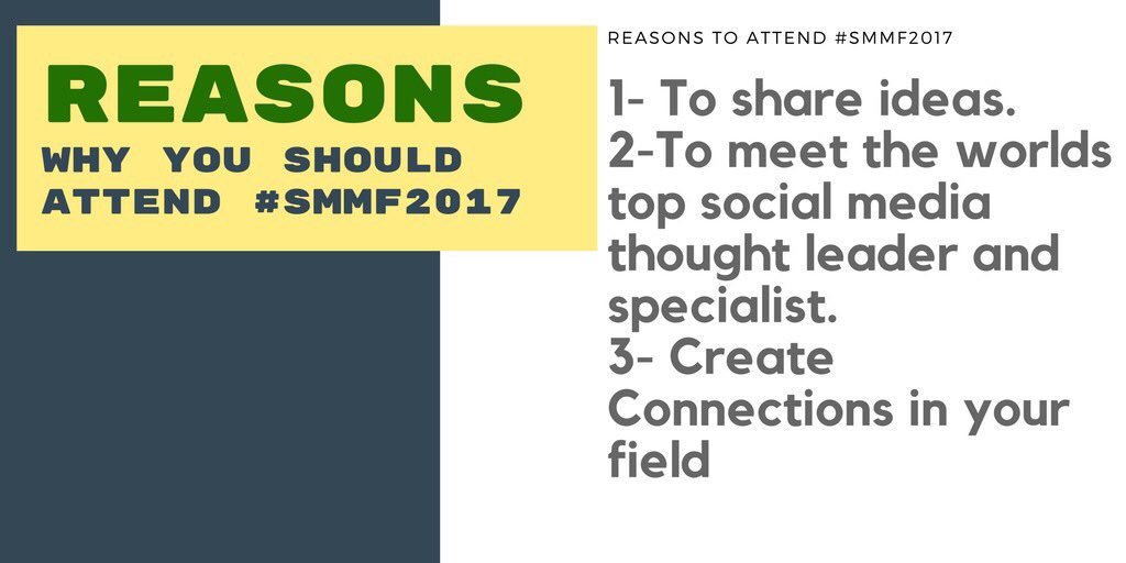 Alkhan_bh's tweet photo. Reasons why you should attend #SMMF2017 if you are using #socialmedia .
@Ithmaarbankbh
@ALAYAM
@smcbahrain
#منتدى_رواد_الإعلام_الاجتماعي
#SDGsBahrain #SDGSMC
#startupbahrain
#SMC #SMCBH #SMCBAHRAIN
#SMMF #Bahrain https://t.co/SMHHGGg2MO