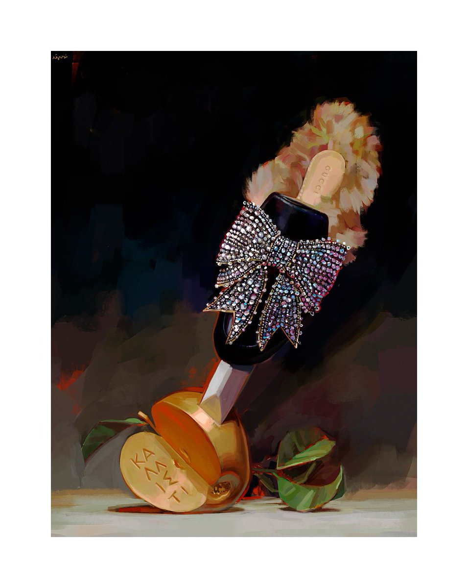 Gucci The Gucciprincetown Slipper With Crystal Bow Pierces The Golden Apple Of Discord According To Myth Was Tossed By Eris The Goddess Of Strife As A Prize Of Beauty Stirring Trouble Between