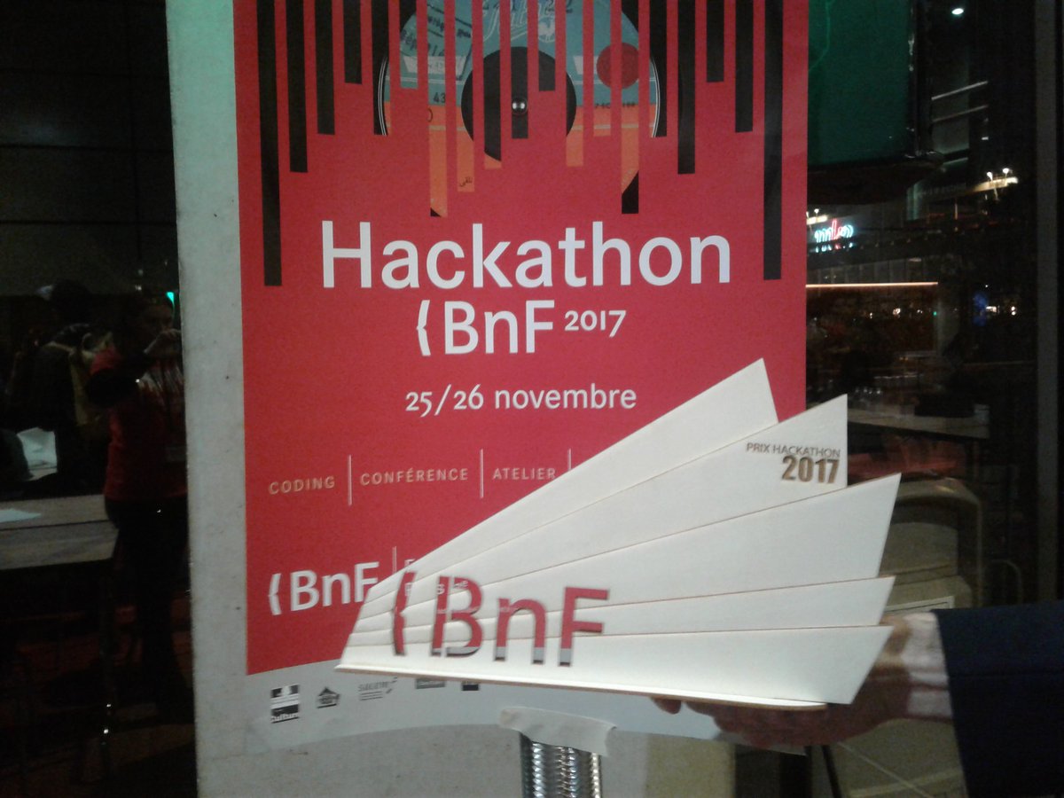 Merci au jury, à la #bnf pour leur accueil et leur soutien! #HackathonBnF