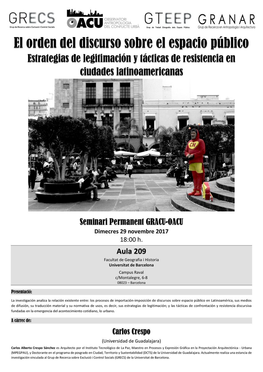 Estamos que lo tiramos! Esta semana dos nuevos Seminaris #OACU / #GRACU en la <a href="/GH_UB/">Facultat de Geografia i Història UB</a> No os lo perdáis, miércoles y viernes! Salut