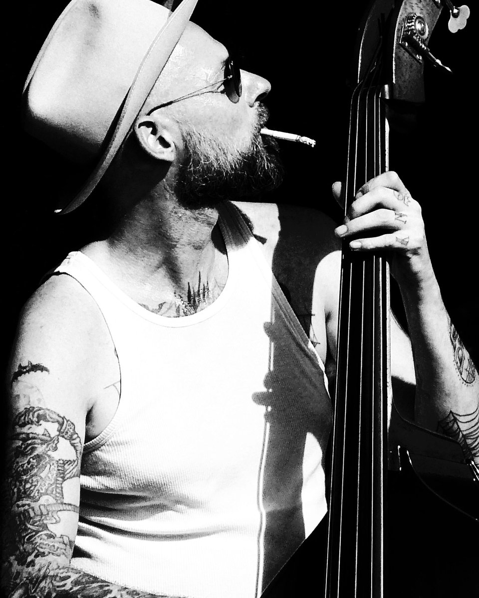 St3v13D's tweet photo. Soundcheck von Johnny Trouble #johnnytrouble #olpe #country #rockabilly #music #blackandwhite #schwarzweiss #bass #standingbass #standbass #event #sauerland #tattoo #inked https://t.co/tJPkCziDca