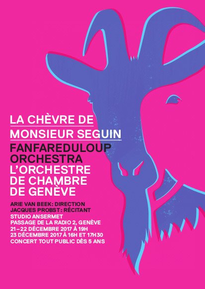 La Chèvre de Monsieur Seguin reprend du poil de la bête en version concertante avec l'OCG et Jacques Probst du 21 au 23.12 à ne pas manquer!