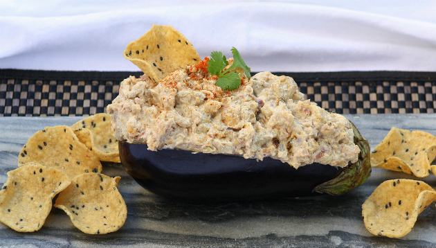 DippinChips's tweet photo. It's tough to eat healthy during the holidays, but our #DippinChips Creamy Eggplant Dip makes it easy! Get the recipe: https://t.co/9D0TUPYTKx https://t.co/EyC5m6gO3A
