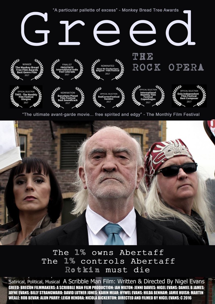 Eight film festival laurels for Greed The Movie greedtherockopera.com/2017/11/26/eig…