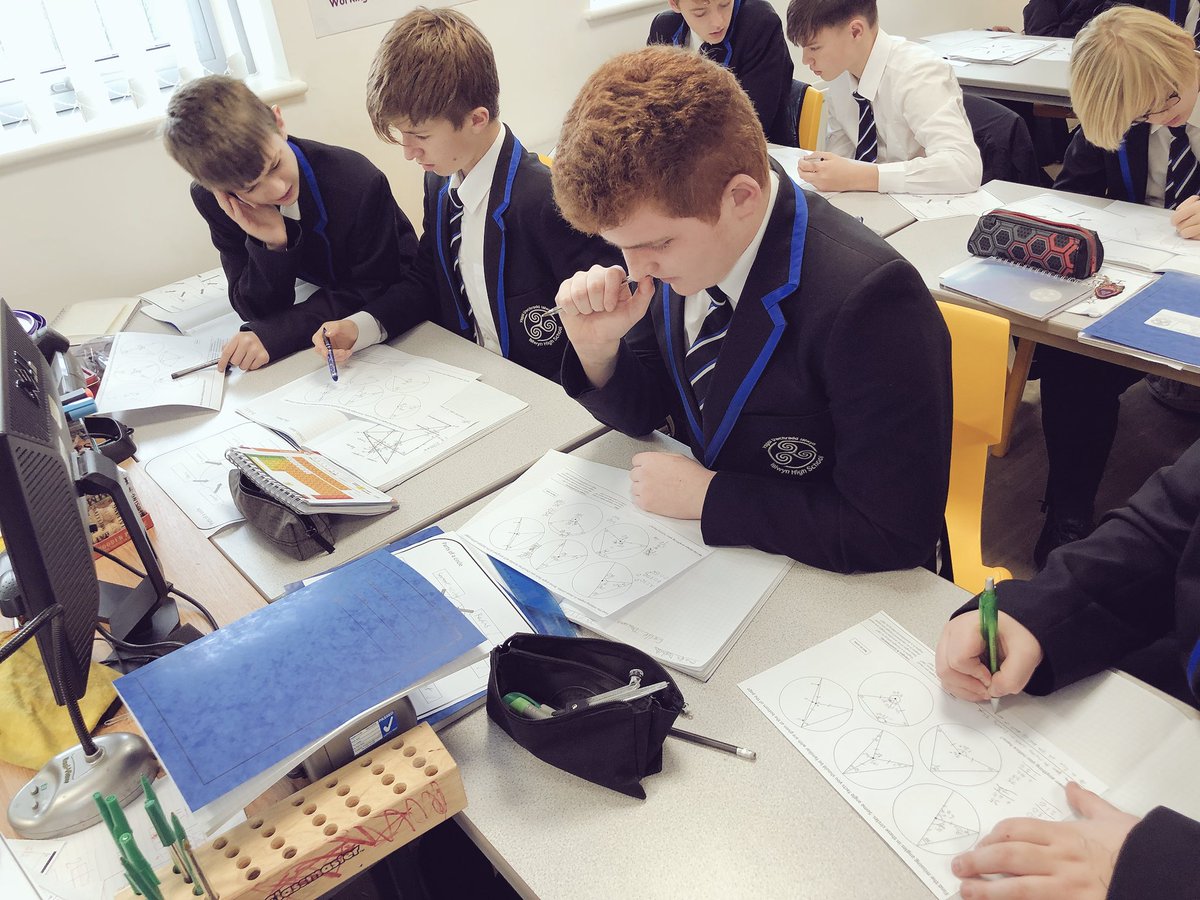 RoJoMaths's tweet photo. 9I1 exploring #CircleTheorem together, sharing ideas, owning the tasks and smashing it. #CollaborativeClassroom #ExploreMaths 

‘Oh WOW! that means they’ll match, and these will make 180....’ 

It’s the #Eureka moments I love in the classroom @IslwynMaths @IslwynHigh https://t.co/DQIMR9mw3m