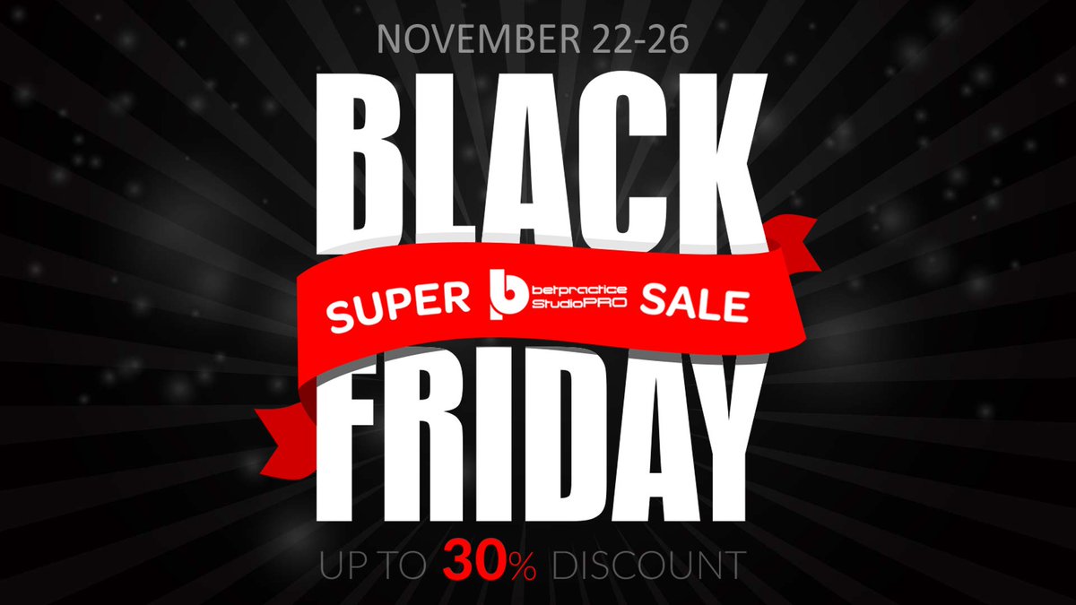 BetPractice's tweet image. BLACK FRIDAY offer coming to the end...Do not miss it - 30% OFF

Join our betting community with shared systems of our members and a powerful back-testing platform
 
@BetPractice @Betpractice_ES @Betpractice_IT @SUMAVERDES @BetSuitePro

goo.gl/SvRgrL