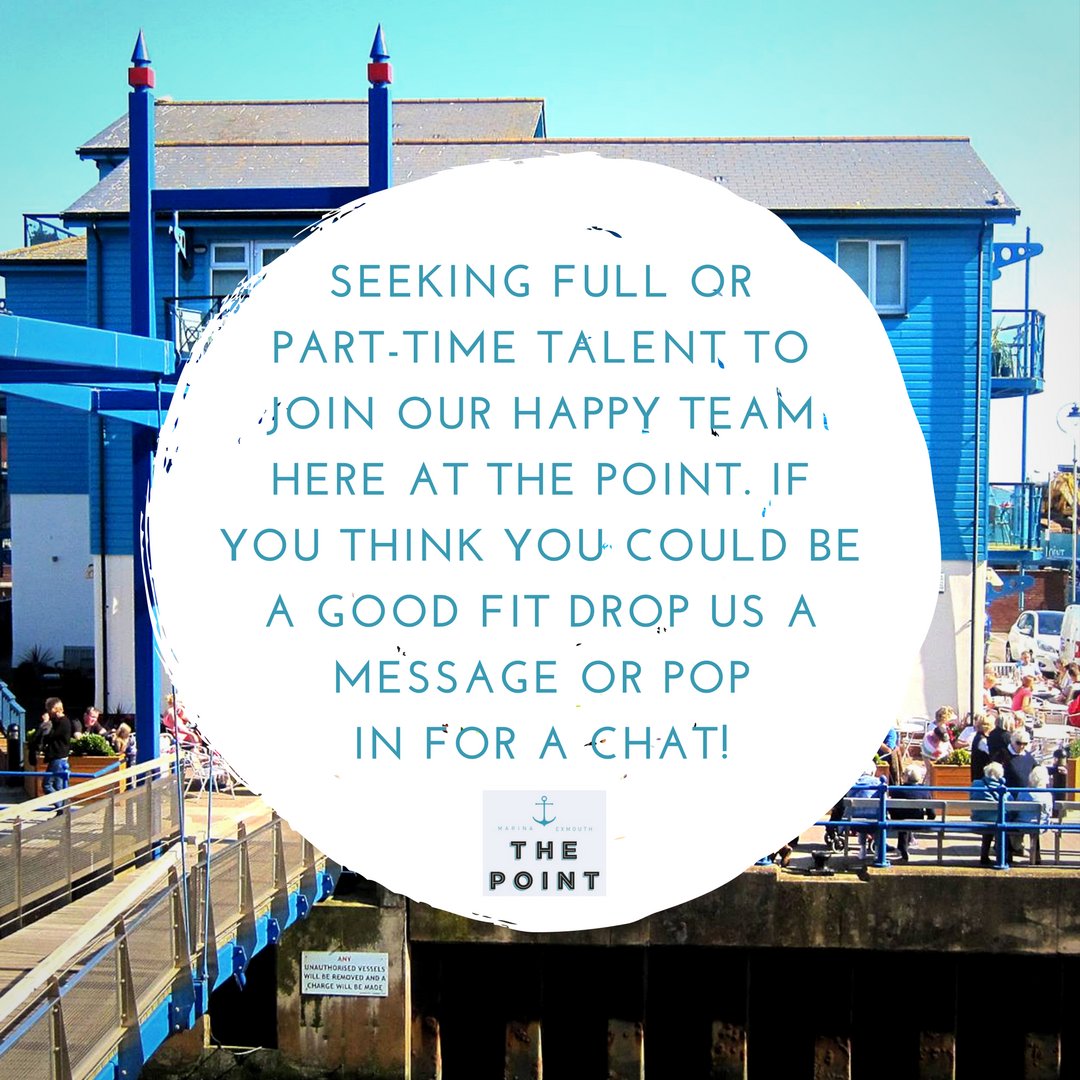 marinadining's tweet photo. We're looking for talent to join our team in #exmouth #devon ✨ If you're looking to work full or part-time, we're a hardworking happy team based on Exmouth quay and would love to hear from you! #exeterhour #devonhour #eastdevonhour #exmouthjobs https://t.co/4P0GO6OWH8