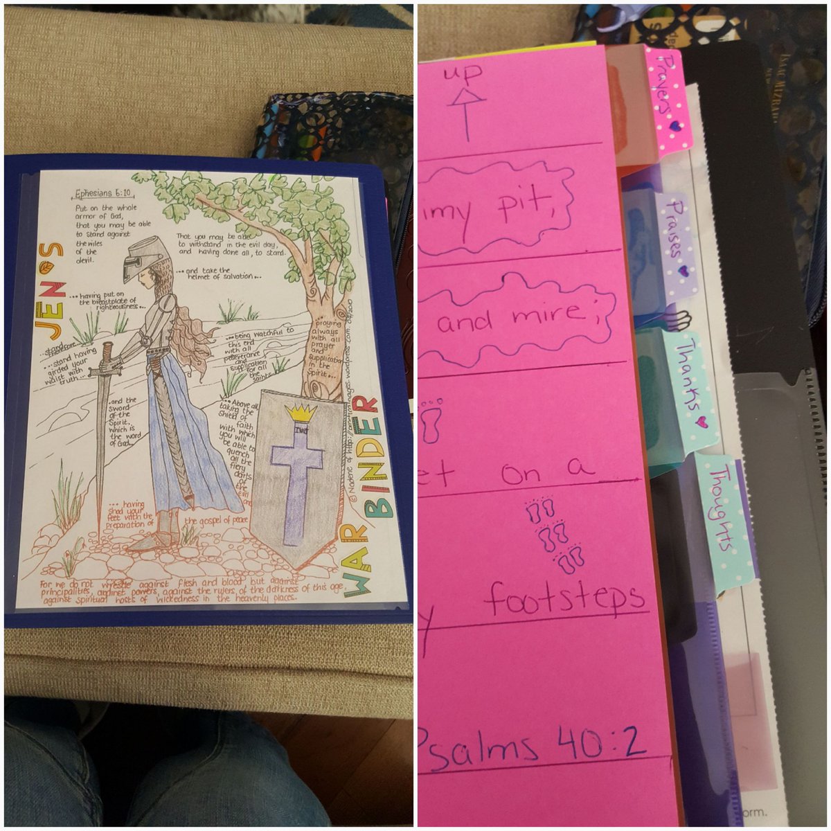 jennyjeepher's tweet photo. Some awesome Christian woman showed me a way to remember to pray, praise, and keep thankfulness in my heart. If you have a forgetful mind like myself it's a lifesaver. Youtube has tons of videos about creating one. #warbinder https://t.co/ZaTR6T3cjb