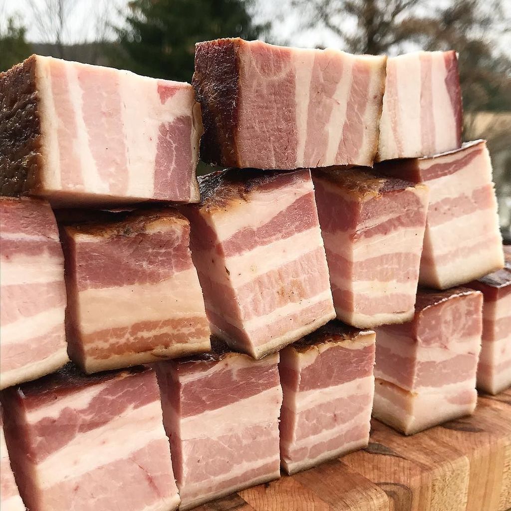 Homemade “bacon nuggets”! I’m going to toss these in some seasoning and smoke them to make “bacon burnt ends” in my @webergrills kettle.  My homemade bacon wasn’t quite as salty as I would have preferred, but will be excellent as burnt ends!  I’m continu… ift.tt/2A6sMZA