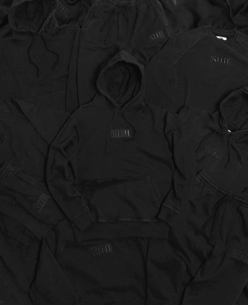 kith triple black hoodie