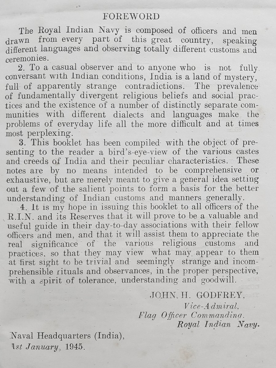 shtefie's tweet photo. In 1945 my grandfather was in the Royal Indian Navy. He was given this pamphlet which encourages understanding &amp; acceptance of the different religions &amp; cultures in India. I've highlighted the summary on the final page because we have so much still to learn. https://t.co/2rxbmi4VOG