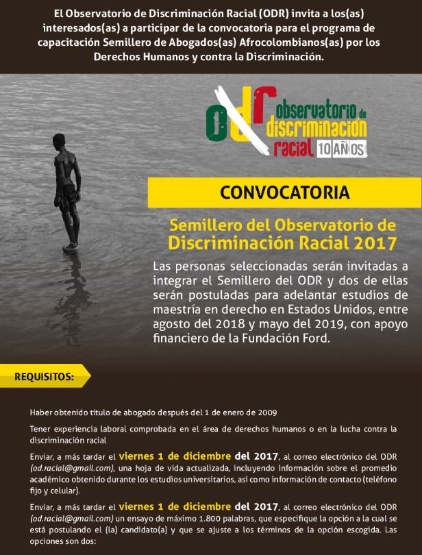 vokaribe's tweet photo. Convocatoria para el #semillero de abogadas y abogados del @ODRacial  https://t.co/cqaMbpcwKw https://t.co/W22W9eJ0ve