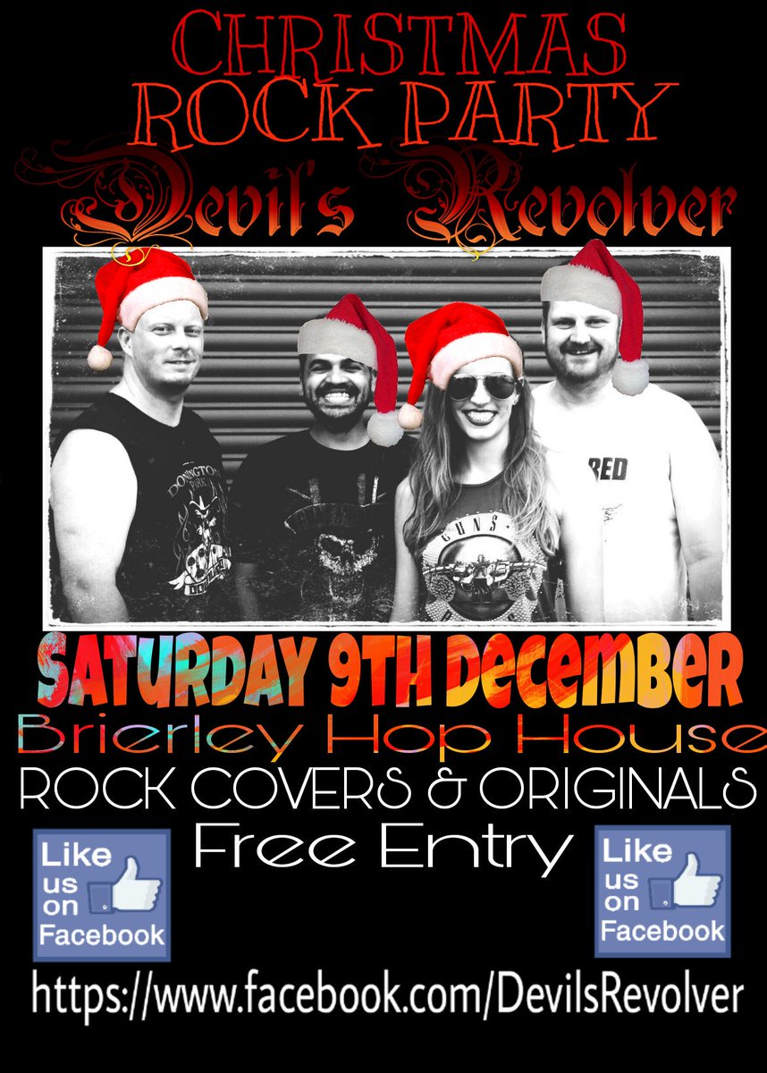 DevilRedRocks's tweet photo. Hop house Brierley hill  Saturday 9th December. Formally known as the Brewers Wharf.  Free entry.  Xmas Rock Party. Tell all your mates https://t.co/VFtm3J71md