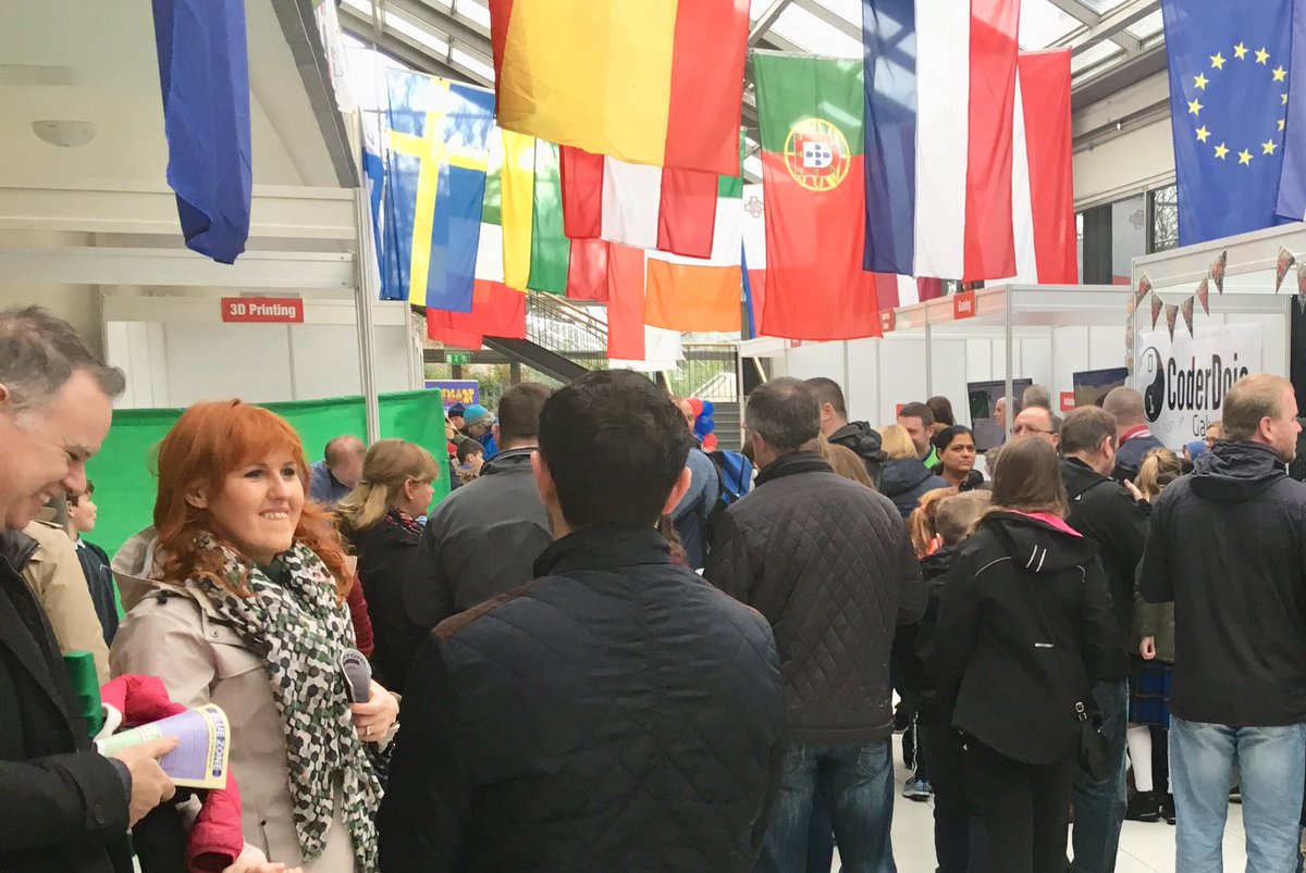 speediecelt's tweet image. Big crowds at Digital Makers zone at today’s annual #galwayscience fair in #NUIG #Galway.Thanks to #SAP for supporting the @CoderDojoGalway exhibit with equipment & volunteers.Team SAP led by Nuala Allen did a great job @GalwayScienceFe @nuigalway @galway2020 @nuaallen