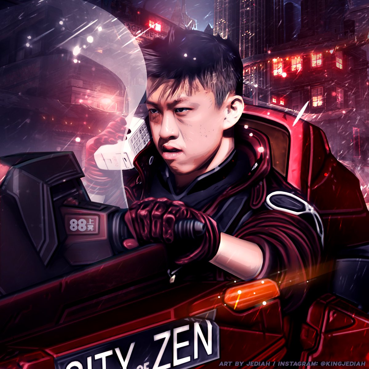 Jediah's tweet photo. Rich Chigga "Akira" Artwork by Me 🚲/ RTs &amp; Likes Appreciated ❤️@richchigga @88rising https://t.co/xtaLNoBzp4