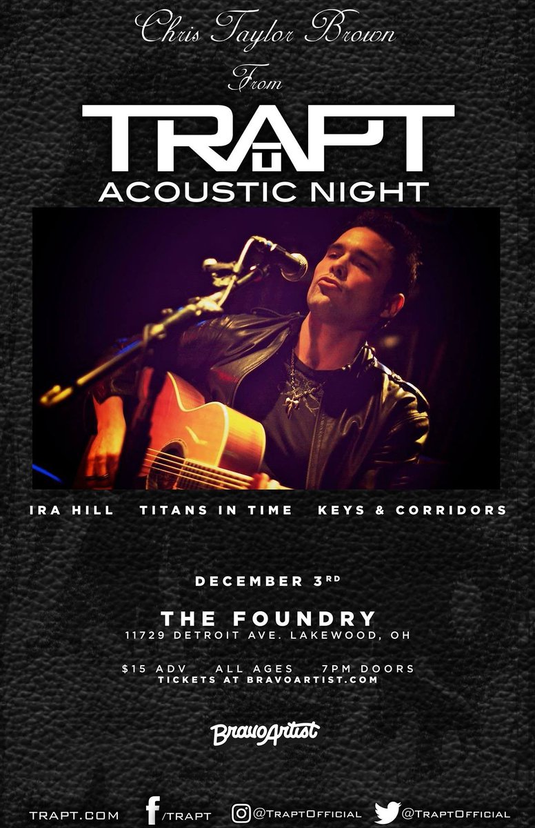 BravoPresents's tweet photo. In one week we have Trapt performing a special acoustic performance at the Foundry 🎉
Grab a ticket: https://t.co/brg23RVUXe https://t.co/G7DnHIMzHh